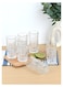 Embossed Pattern Highball Glasses, Set of 6 Drinking Glasses, 360ml Durable Drinkware Cups for Cocktails, Water, Juice, Beer, Wine-Special Edition Glassware Set, Dishwasher Safe