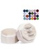 BLUTETE Velvet 3 Slots Jewelry Ring Box Engagement Wedding Box Keepsake Box Bridal Photo Ring Triple Slots Octagon (Champagne)