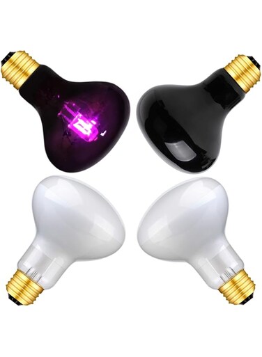 TERRIFI 75W Reptile Heat Lamp Combo Set-Reptile Day and Night Heat Lamp,UVA Basking Spot Bulb for Bearded Dragon Lizard Turtle Snake Chameleon Use, 4 Pack