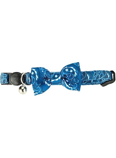 Pawise Cat collar w/Bowknot&acirc;&euro;&rdquo;blue, One size