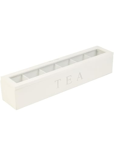 fannay Tea Storage Box, Tea Bag Organizer Wooden for Coffee (Black)