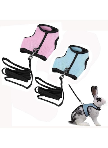 Adjustable soft straps suitable for rabbits, small animals, rabbits, hamsters, and cats, breathable mesh strap 2-piece set