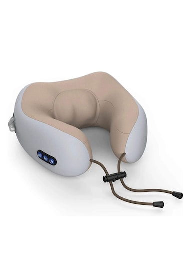 Travel Pillows For Sleeping Airplane, Portable Electric Neck Massager Soft Comfortable Breathable U-Shaped Memory Foam Massage Neck Pillow For Car Home And Office