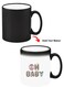 Color Changing Heat Sensitive Ceramic Mug, Image Revealed When HOT Liquid is Added! Oh baby