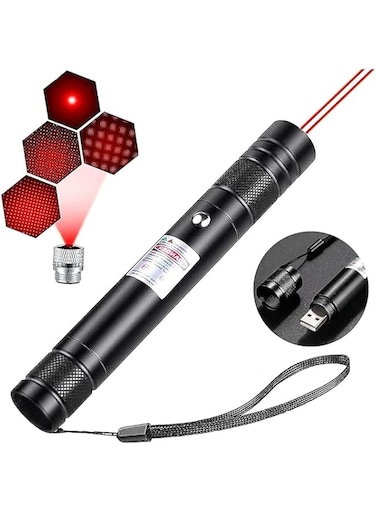 Red Laser Pointer High Power Long Range Strong Laser Light Pointer Pen, Tactical Red Lazer Pointer Presentation Dot Rechargeable for Indoor Teaching,Hiking,Outdoor Interactive Cat Laser Toy USB Charge