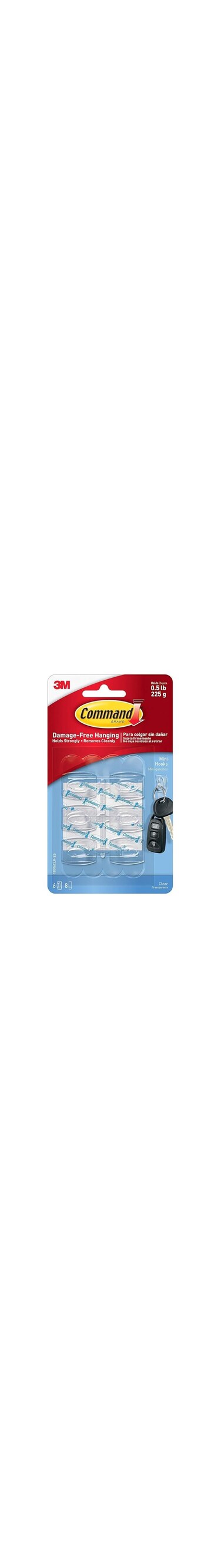 Command 6 Pack Clear Mini Hook