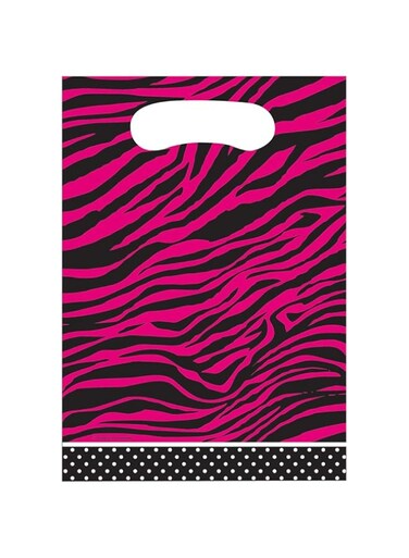 Creative Converting Pink Zebra Boutique Loot Bags 8-Piece