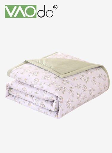Machine Washable Quilt, Double-sided Use, Washed Cotton Material Bed Quilt Soft and Breathable Lightweight Blanket for All Season 180*200CM