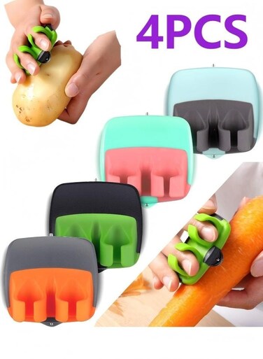 Pieces Finger Vegetable Palm Peeler Kitchen Fruit Potato Peeler with Comfortable Rubber Finger Grip For Pumpkin Carrot Cucumber Potato