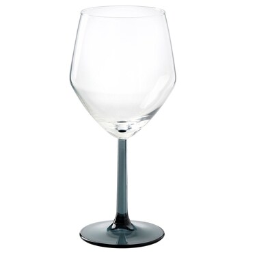 Squared-Bowl Stemmed Glass, Blue-Grey/Clear, 50 cl