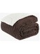 Jacquard Sherpa Blanket Super King Size Faux Fur Bed Blanket 220x240cm Flannel Fleece Reversible Blanket Double Size Warm and Plush Throw Blanket Dark Brown