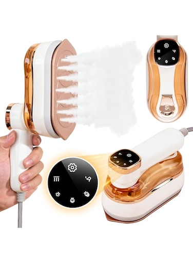 Necomi 2-IN-1 Clothes Steam Iron, Powerful Steam Iron for Travel, 1200W, 3 Levels of Steam Output, Portable Steam Iron for Travel, Home and Office (220-Volt) (White)