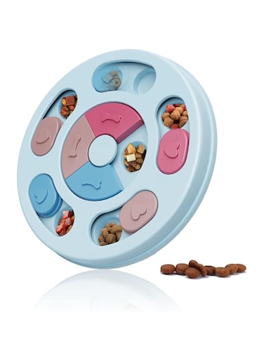 Aputue Dog Puzzle Toy, Non Slip Bottom Interactive Treat Puzzle Puppy Dog Toy, Training Funny Feeding, Aid Pets Digestion and IQ Training Slow Feeder (Blue)