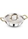 Tri-Ply Stainless Steel Kadai with Lid   Induction Bottom   Gas &amp; Induction Compatible Etching Finish- 22Cm