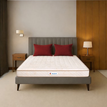 Sleepwell Utsav Comfort Regular Mattress Quiltec &amp; Resitec (HR) Foam Soft-Top Feel Neem Fresche Technology Comfort &amp; Support Queen Size (200L X 150W X 17.5H cm) 2 Yrs Warranty
