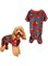 Dog Fleece Pajamas for Small Dogs Jumpsuit Red Coccinella Print Puppy Dogs Boy Girl Hair Shedding Cover for Chihuahua Christmas Jammies Pet Cat Warm Cold Weather Coat (Coccinella septempunctata, XS)