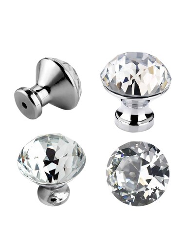 Crystal Acrylic Knob Cabinet Knobs Drawer Kitchen Cabinets Dresser Cupboard Wardrobe Handles (Clear) 2 pcs