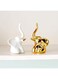 ELECDON Home Decor Elephant Statues,1 Pair, Small Decorative Accents for Shelves, Livingroom and Bedroom, Gold and White