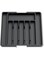TOMVAES Silverware Storage Box, Black Flatware Case, Cutlery Container, Adjustable Utensil Organizer, Spoons Forks Knives Silverware Tray, Kitchen Countertop Drawer Silverware Holder, 38 * 34 * 5cm