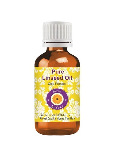 Deve Herbes Pure Linseed Oil (Linum usitatissimum) Cold Pressed 100ml (3.38 oz)