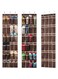 ZOBER Over The Door Shoe Organizer - 24 Breathable Pockets, Hanging Shoe Holder for Maximizing Shoe Storage, Accessories, Toiletries, Laundry Items. 64in x 18in (3 Pack, Java Brown)