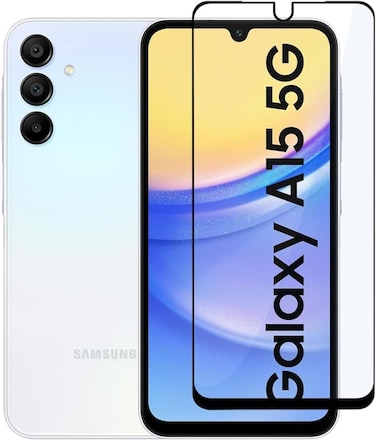 Muzz Samsung Galaxy A15 (5G) Tempered Glass Screen Protector, Full HD Quality, Anti-Scratch