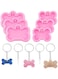 DELFINO 6 Pieces Dog Bone Shaped Silicone Mold Silicone Dog Bone Keychain Pendant Clay Mold and 10 Pieces Key Rings for Kitchen or Homemade Crafts DIY, 2 Sizes