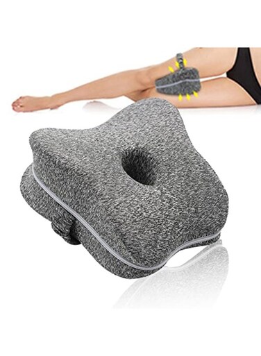 Leg Knee Pillow Memory Foam Leg Support Pillow for Side Sleepers with Elastic Strap Soothing Pain Relief for Back, Hips, Knees, Joints Leg Pillow with Washable Cover
