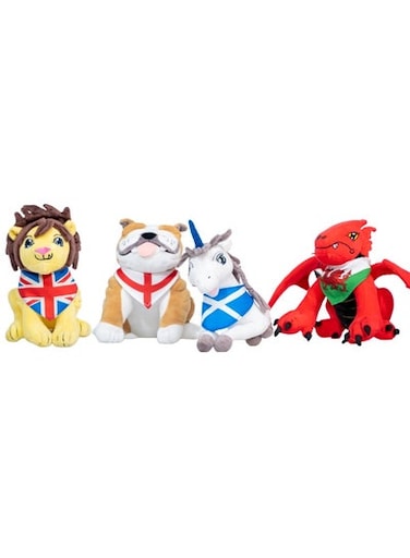 British Bulldog Welsh Dragon Scottish Unicorn &amp; Saint George&rsquo;s Lion Plush Toys