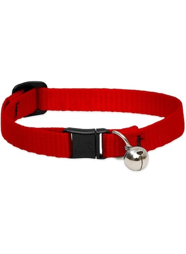 Lupine Breakaway Cat Collar with Bell, 1/2-inch/ 8-12-inch, Red