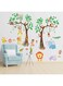 AnFigure Forest Animals Baby Wall Decals - Elephant Giraffe Lion Monkey Wall Stickers - Baby Nursery Kids Room Daycare Wall Decor
