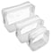Solarae Pack of 3 Clear Cosmetic Bags, Double Zipper Sliders Clear Travel Makeup Bags, Water Resistant Toiletry Bags, Portable Clear Pouches, White