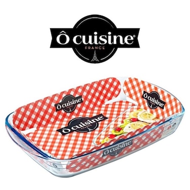 Ocuisine 1.7L Rectangle Roaster - French-Made Borosilicate Glass, Oven Safe, Even Heat Distribution