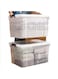Transparent Storage Box 70L With Lockable Lid and Wheels，Clear Plastic Organizer，Transparent Box For Storing Clothes, Toys, Tools, Office/Kitchen Supplies, Arts Crafts（1pcs)