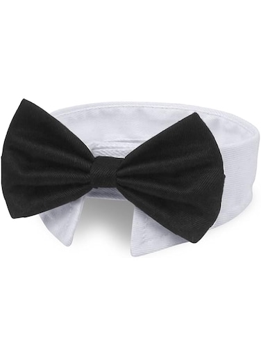 BOROLA Bow Tie Pets Dog Cat Adjustable Formal Collar Neck Tie Tuxedo (Black-S)