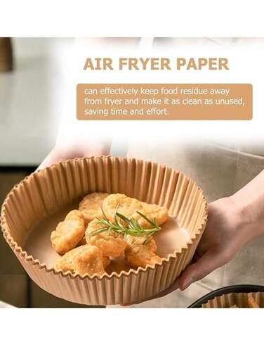 Yus Air Fryer Disposable Paper Liner , Cooking Paper for Air Fryer, Non-Stick Air Fryer Liners, Baking Paper for Air Fryer Oil-proof, Food Grade Parchment for Baking Roasting Microwave