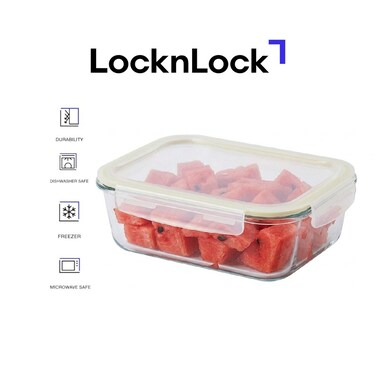 LocknLock Fresh Oven-Safe Glass Rectangular Container 1480ml &ndash; Airtight, Leakproof &amp; Heat-Resistant