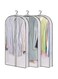 SWIUKPHE Garment Bags, Hanging Garment Bags, 40" Hanging Garment Bags for Closet Storage Suit Bag 4" Gusseted Clear Clothes Cover for Coat, Jacket, Sweater (3 Packs)