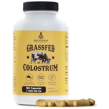 Ancestral Supplements Grass Fed Colostrum Supports Immune, Gut, Growth And Repair (180 Capsules)