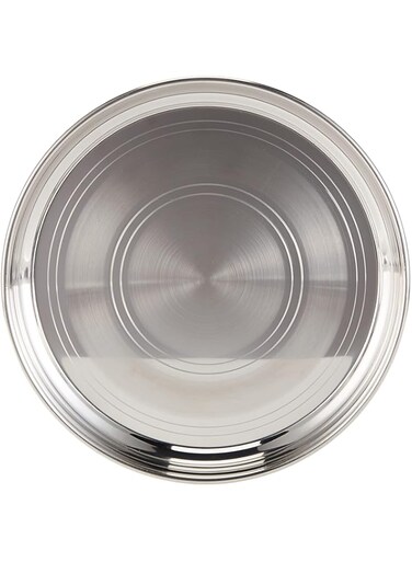 RAJ STAINLESS STEEL SILVER TOUCH THALA DINNER PLATE, 25 CM , SILVER, STT012, DINNER PLATE , SERVEWARE , SERVING PLATE , RICE PLATE