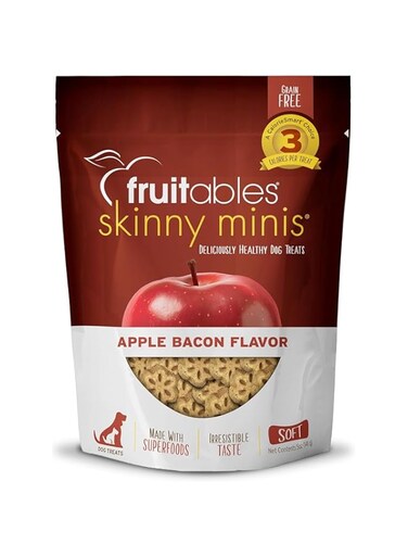 Fruitables Skinny Minis Dog Treats Apple Bacon 5Oz