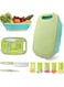 Foldable Cutting Board,Camping Collapsible Chopping Board With Colander,9-In-1 Multi Chopping Board Kitchen Vegetable Washing Basket For Camping,Camping Gifts Camping Accessories For RV Campers,Green