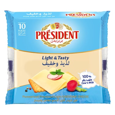 President Light and Salty Cheese Slice 10 Slices, 200g