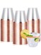 KASTWAVE Disposable Plastic Cups, 50 Pcs Elegant Rose Gold Rimmed Plastic Cups 9oz Clear Plastic Cups, Gold Disposable Cups Cocktail Cups Plastic, Clear Plastic Cups for Wedding Party (ROSE GOLD)