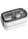 Stainless Steel Lunch Box - Insulated Bento Box Multifunctional-Containers Lunch Box Containers with 2 Compartments &amp; Tableware(304 stainless steel 2 compartments lunch box by MahMir (White)