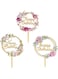 KASTWAVE 3 Pcs Flowers Cake Toppers Acrylic Happy Birthday Cake Toppers Various Birthday Party Wedding Cake Decoration