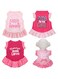 Weewooday 4 Pieces Pet Dress Shirt Cute Dog Sundress Printed Dog Princess Dress Puppy Summer Apparel Clothes Dog Skirt Shirt with Ruffles Dress for Small Dogs Cats Puppy (S)