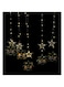 Rosy.Moment 105LED Ramadan Mosque-Star Curtain Lights, 3M LED Decorative Night Lights for Ramadan Home Decoration Party-(Warm White) Battery operated