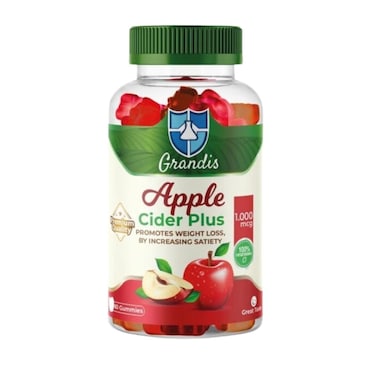 Grandis Apple Cider Plus 1000mg Apple Cider Vinegar Gummies For Weight Loss, Pack of 60 Tablets