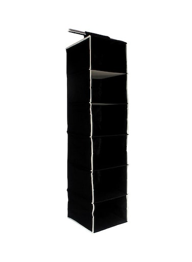 Wooden Hanging Closet Organizer Black 1.5 x 13 x 14.5inch
